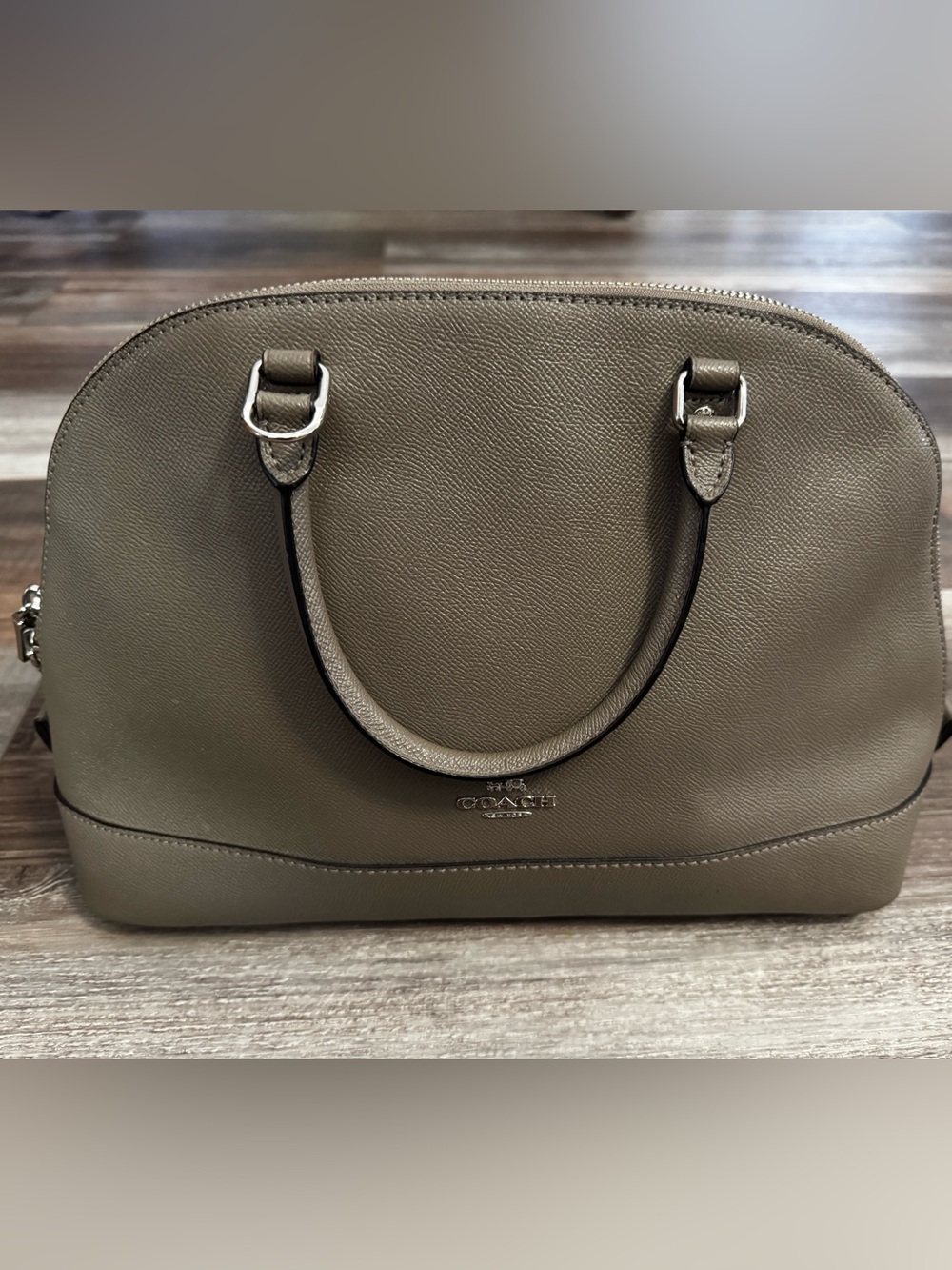Coach Taupe Dome Satchel with Silver Hardware